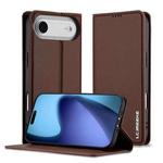 For iPhone 17 Air LC.IMEEKE L1 Series Frosted Fine Texture PU Phone Case(Brown)