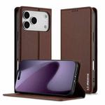 For iPhone 17 Pro LC.IMEEKE L1 Series Frosted Fine Texture PU Phone Case(Brown)