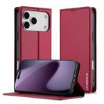 For iPhone 17 Pro LC.IMEEKE L1 Series Frosted Fine Texture PU Phone Case(Red)