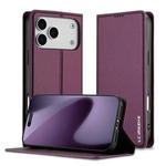 For iPhone 17 Pro Max LC.IMEEKE L1 Series Frosted Fine Texture PU Phone Case(Purple)