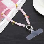 Peace Beads Chain Anti-lost Short Lanyard(Pink)