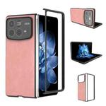 For Xiaomi Mix Fold 4 Black Frame PU Leather Full Coverage Phone Case(Pink)