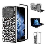 For Xiaomi Mix Fold 4 Black Frame Leopard Full Coverage Phone Case(Silver Leopard)