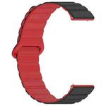 18mm Dotted Loop Magnetic Silicone Watch Band(Black Red)