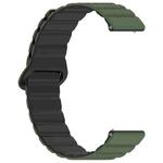 20mm Dotted Loop Magnetic Silicone Watch Band(Army Green Black)