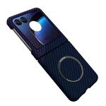 For Motorola Razr 50 Ultra Carbon Fiber Texture MagSafe Magnetic Phone Case(Blue Purple)