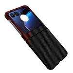 For Motorola Razr 50 Carbon Fiber Texture Shockproof Phone Case(Black Red)