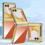 For Motorola Razr 50 Super Thin Electroplating Transparent Folding Phone Case(Gold)