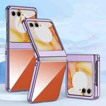 For Motorola Razr 60 Super Thin Electroplating Transparent Folding Phone Case(Purple)
