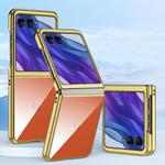 For Motorola Razr 60 Ultra Super Thin Electroplating Transparent Folding Phone Case(Gold)