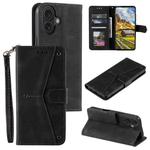 For iPhone 16 Nail Skin Feel Stitching Calf Texture Leather Phone Case(Black)