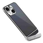 For iPhone 14 Metal Scissor Holder Translucent Aroma Phone Case(Silver)