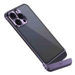 For iPhone 13 Pro Max Metal Scissor Holder Translucent Aroma Phone Case(Purple)