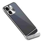 For iPhone 12 Metal Scissor Holder Translucent Aroma Phone Case(Silver)