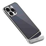 For iPhone 12 Pro Max Metal Scissor Holder Translucent Aroma Phone Case(Silver)