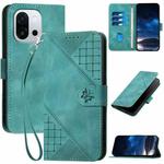 For OnePlus 13T Grid Butterfly Embossed Pattern Flip Leather Phone Case with Lanyard(Light Blue)
