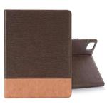 For iPad Pro 13 2024 Cross Texture Stitching Leather Tablet Case(Dark Brown)