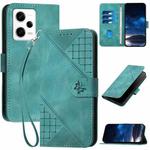 For Redmi Note 12 Pro YX0080 Grid Butterfly Embossed Pattern Flip Leather Phone Case with Lanyard(Light Blue)