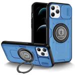 For iPhone 12 Pro Sliding Camshield TPU Hybrid PC Magnetic Holder Phone Case(Sky Blue)