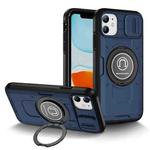 For iPhone 11 Sliding Camshield TPU Hybrid PC Magnetic Holder Phone Case(Dark Blue)