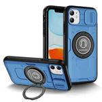 For iPhone 11 Sliding Camshield TPU Hybrid PC Magnetic Holder Phone Case(Sky Blue)