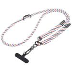 Twill Weave Adjustable Mobile Phone Anti-lost Long Lanyard(Black White Red)