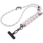 Twill Weave Adjustable Mobile Phone Anti-lost Long Lanyard(Pink Blue)