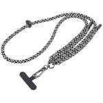 Twill Weave Adjustable Mobile Phone Anti-lost Long Lanyard(Black White)