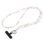 Simple Oval Shape Multicolor Long Bead Chain Phone Anti-lost Neck Crossbody Lanyard(Colorful)