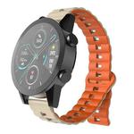 20mm Reverse Buckle Two Color Magnetic Silicone Watch Band(Starlight+Orange)