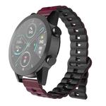 20mm Reverse Buckle Two Color Magnetic Silicone Watch Band(Wine Red+Black)