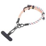 8mm Color Match Adjustable Mobile Phone Anti-lost Short Lanyard(White Orange)