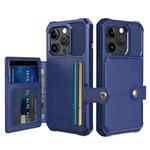 For iPhone 15 Pro Magnetic Wallet Card Bag Leather Phone Case(Blue)