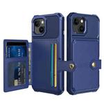 For iPhone 15 Magnetic Wallet Card Bag Leather Phone Case(Blue)