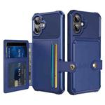 For iPhone 16 Plus Magnetic Wallet Card Bag Leather Phone Case(Blue)