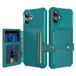 For iPhone 16 Plus Magnetic Wallet Card Bag Leather Phone Case(Cyan)