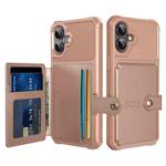 For iPhone 16 Magnetic Wallet Card Bag Leather Phone Case(Rose Gold)