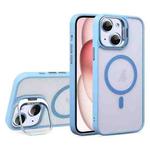 For iPhone 15 U1 Invisible Lens Holder Acrylic + TPU MagSafe Magnetic Phone Case(Sierra Blue)