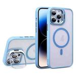 For iPhone 14 Pro U1 Invisible Lens Holder Acrylic + TPU MagSafe Magnetic Phone Case(Sierra Blue)