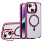 For iPhone 14 U1 Invisible Lens Holder Acrylic + TPU MagSafe Magnetic Phone Case(Wine Red)