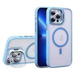 For iPhone 13 Pro U1 Invisible Lens Holder Acrylic + TPU MagSafe Magnetic Phone Case(Sierra Blue)