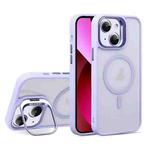 For iPhone 13 U1 Invisible Lens Holder Acrylic + TPU MagSafe Magnetic Phone Case(Light Purple)