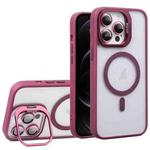 For iPhone 12 Pro U1 Invisible Lens Holder Acrylic + TPU MagSafe Magnetic Phone Case(Wine Red)