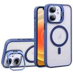 For iPhone 12 U1 Invisible Lens Holder Acrylic + TPU MagSafe Magnetic Phone Case(Dark Blue)