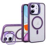 For iPhone 11 U1 Invisible Lens Holder Acrylic + TPU MagSafe Magnetic Phone Case(Dark Purple)