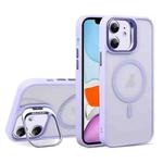 For iPhone 11 U1 Invisible Lens Holder Acrylic + TPU MagSafe Magnetic Phone Case(Light Purple)