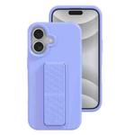 For iPhone 16 Liquid Silicone Holder Phone Case(Light Purple)