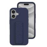 For iPhone 16 Liquid Silicone Holder Phone Case(Midnight Blue)