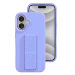 For iPhone 16 Plus Liquid Silicone Holder Phone Case(Light Purple)