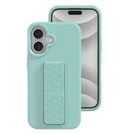 For iPhone 16 Plus Liquid Silicone Holder Phone Case(Sky Blue)